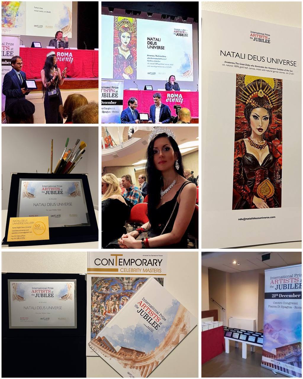 Natali Deus Universe receiving International Prize Artists at the Jubilee.